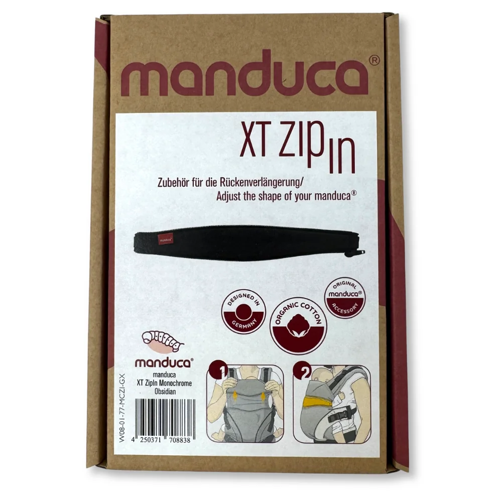 Ansicht von Oben manduca XT Babytrage Zipin Ersatzteil Verpackung Obsidian