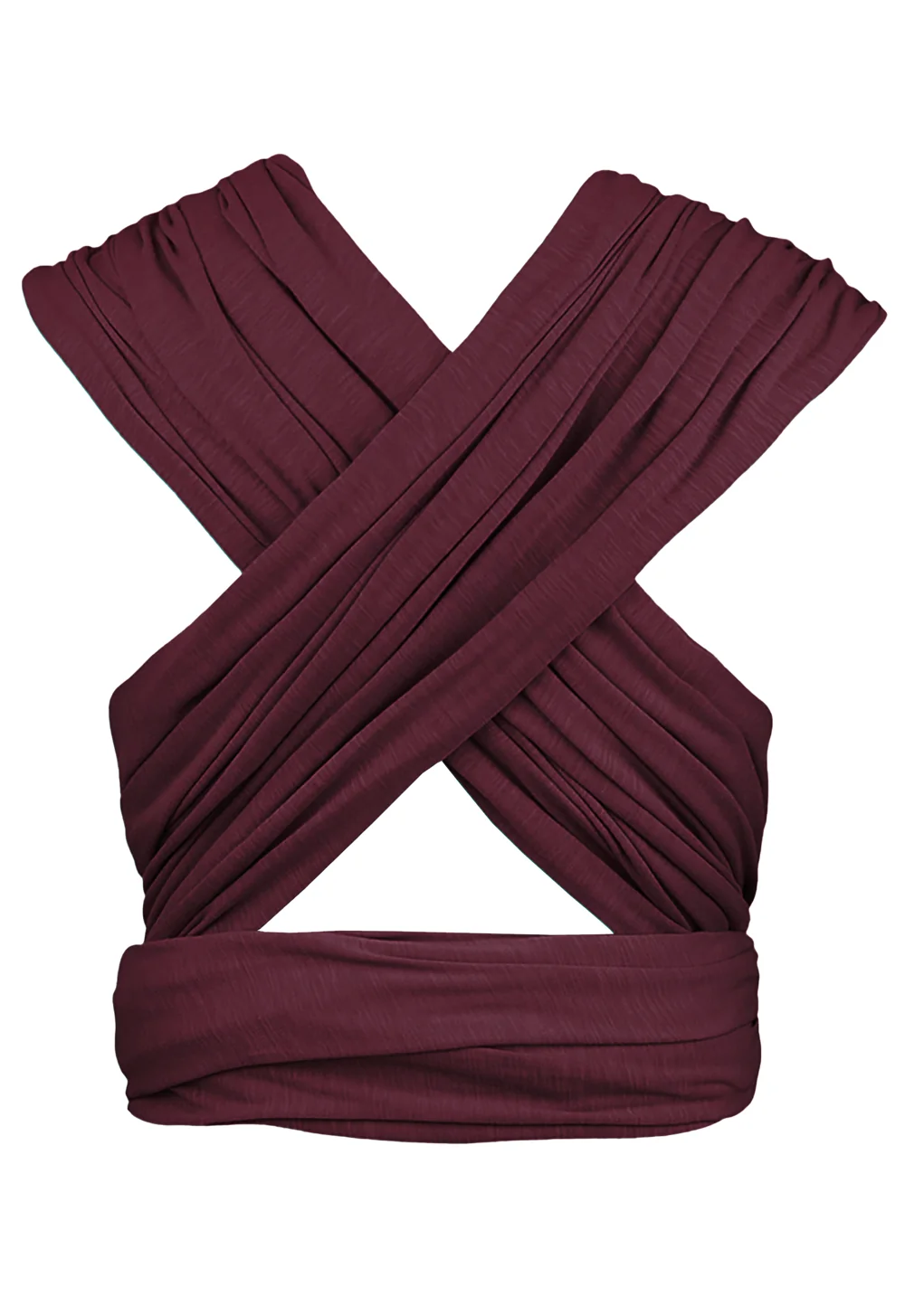 manduca Sling Babytragetuch Berry, Rückenansicht mit gekreuzten Trägerbahnen