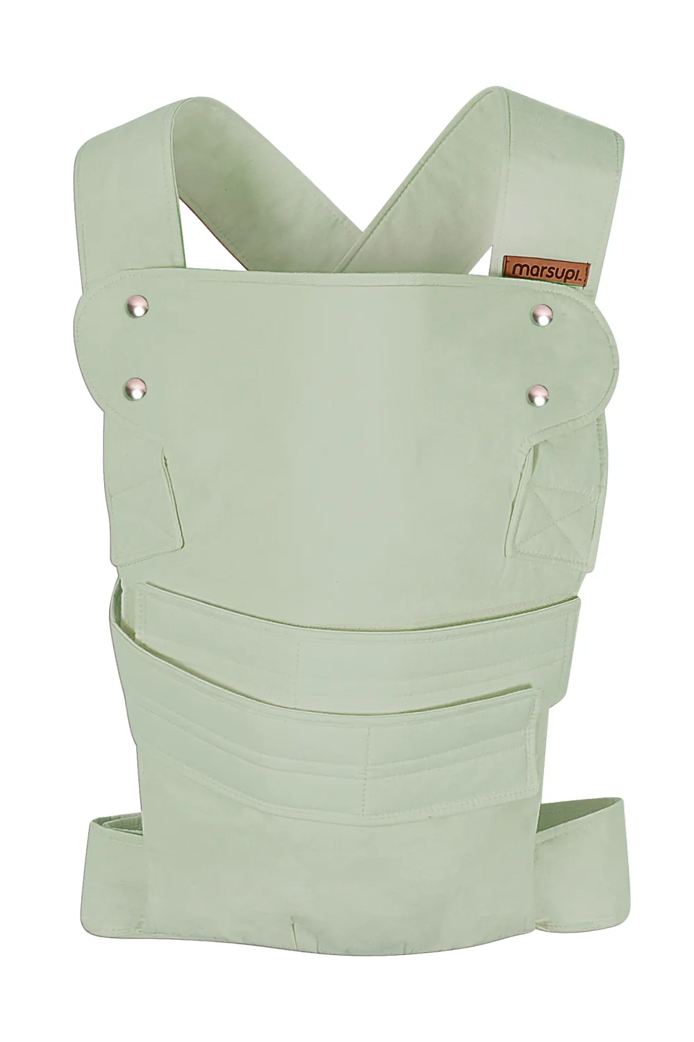 Marsupi Breeze Babytrage in Pistachio – Vorderansicht freigestellt