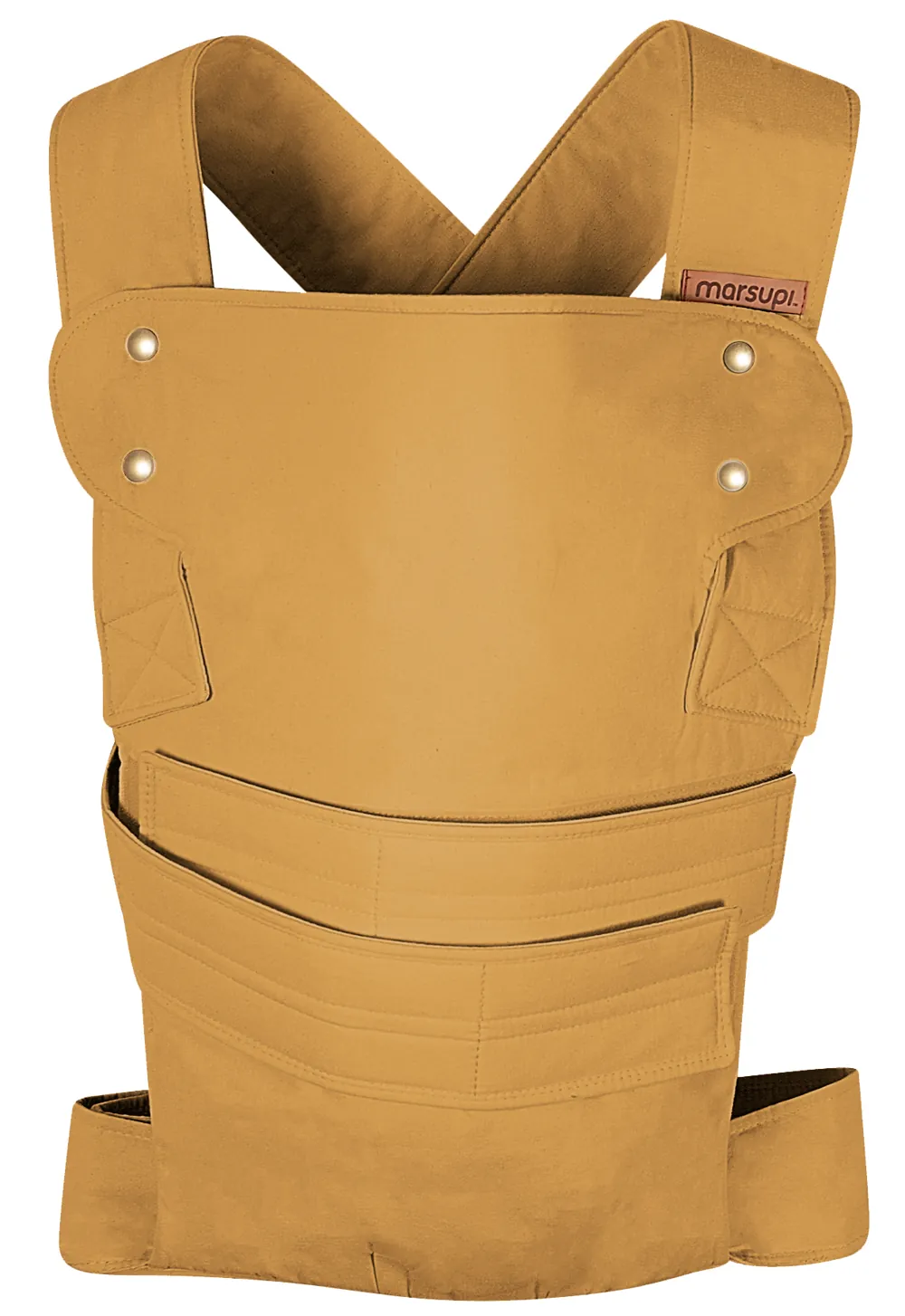Marsupi Classic 2 Babytrage Butterscotch, Frontansicht vor weißem Hintergrund
