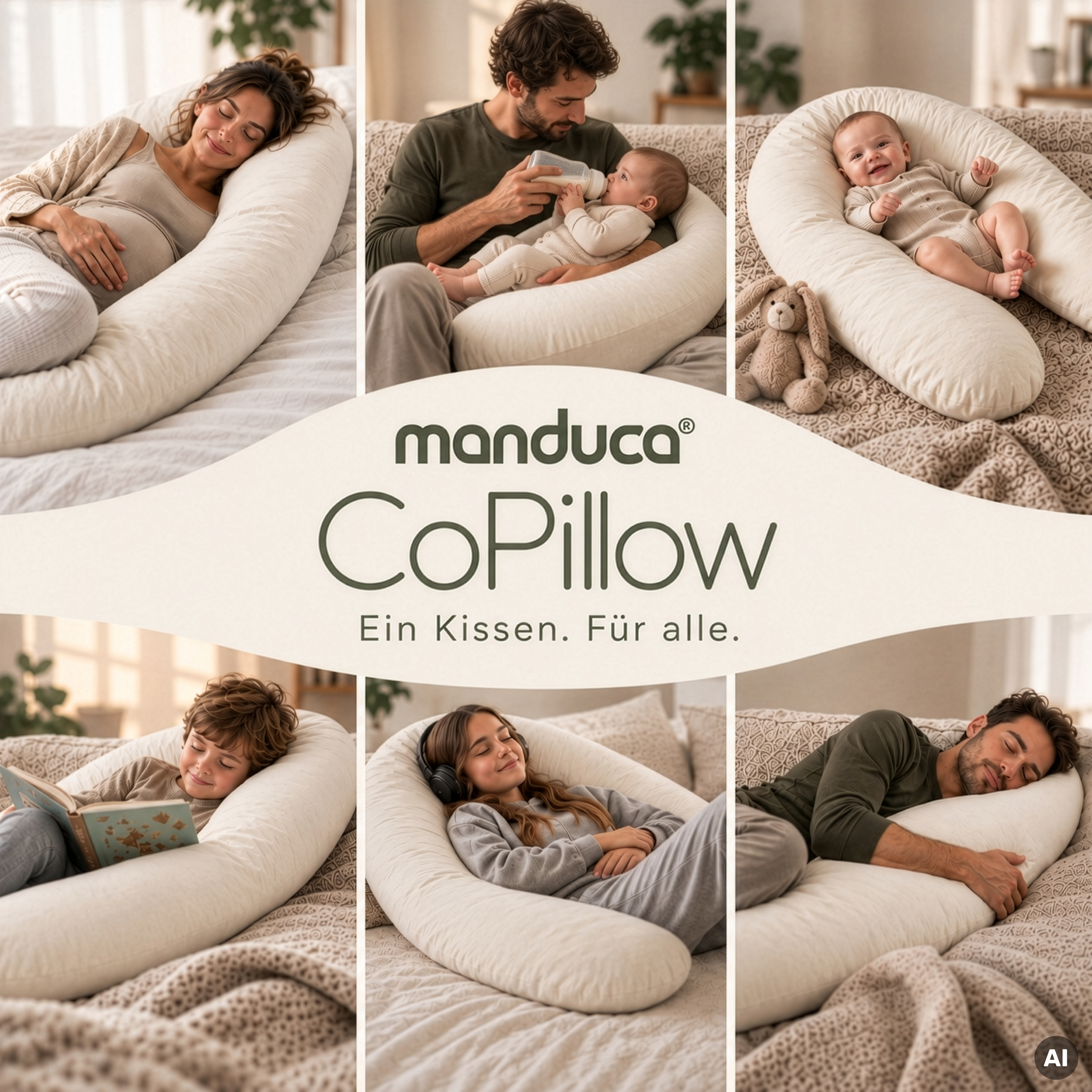manduca CoPillow Soft Ivory beim Stillen, Kuscheln und Entspannen