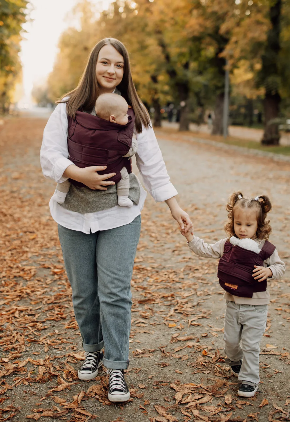 Marsupi Classic 2 Babytrage Berry – Detailaufnahme von Material und Nähten