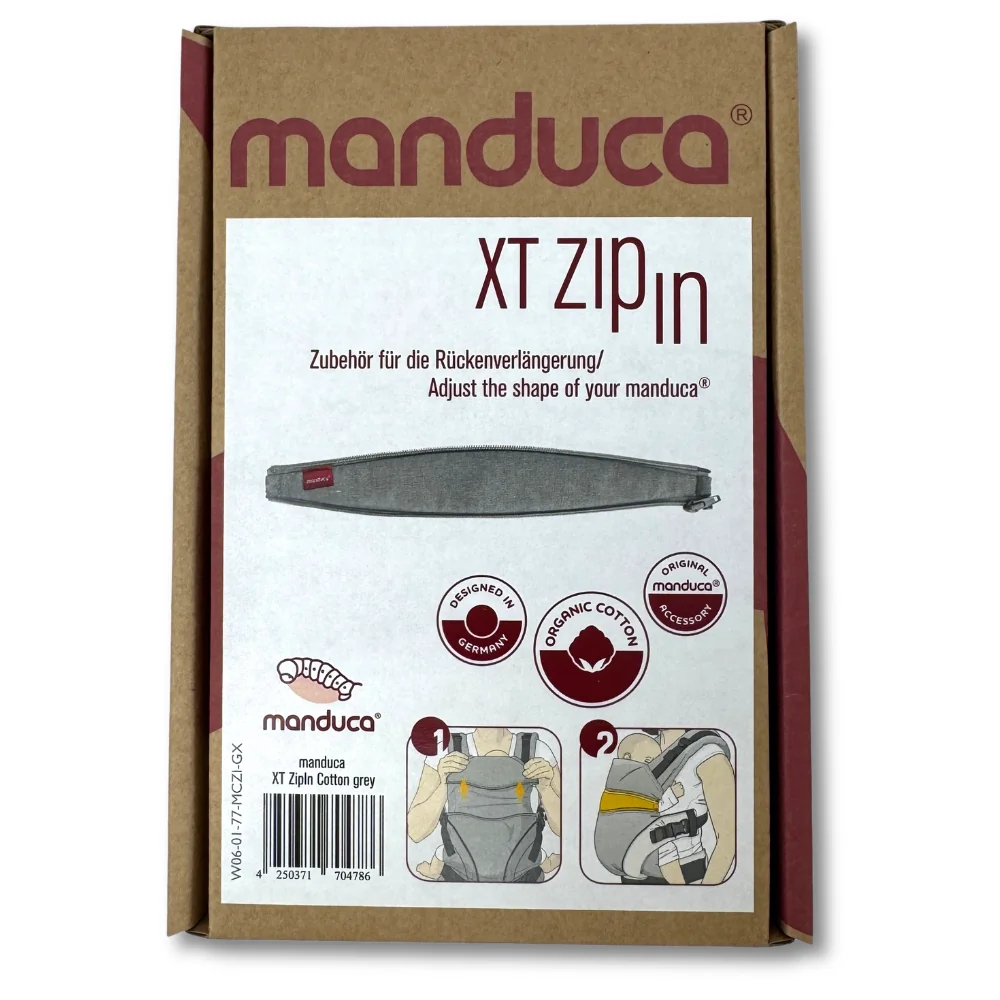 Ansicht von Oben manduca XT Babytrage Zipin Ersatzteil Verpackung melangegrey